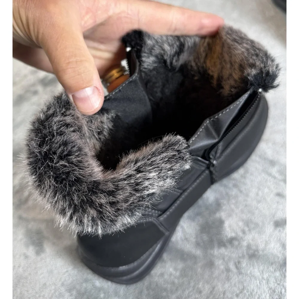 Totes Boots Womens Size 7 Fauna II Winter Snow Waterproof Faux Fur Zip Warm